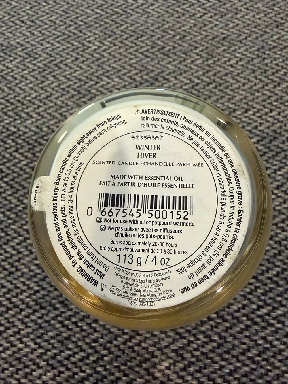 Bath And Body Works Winter 4 Ounce Candle In Glass Jar With Lid - Picture 9 of 10